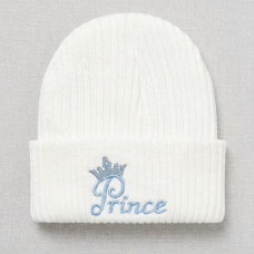 KW121: Baby Embroidered Prince Knitted Hat (Newborn -3 Months)
